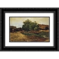thumbnail image 1 of Isaac Levitan 2x Matted 24x20 Black Ornate Framed Art Print 'Village Savvinskaya near Zvenigorod at summer', 1 of 2