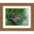 thumbnail image 1 of Isaac Levitan 2x Matted 24x20 Gold Ornate Framed Art Print 'At the lake Como. Enbankment.', 1 of 2