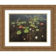 thumbnail image 1 of Isaac Levitan 2x Matted 24x20 Gold Ornate Framed Art Print 'Water lilies. Nenuphar.', 1 of 2