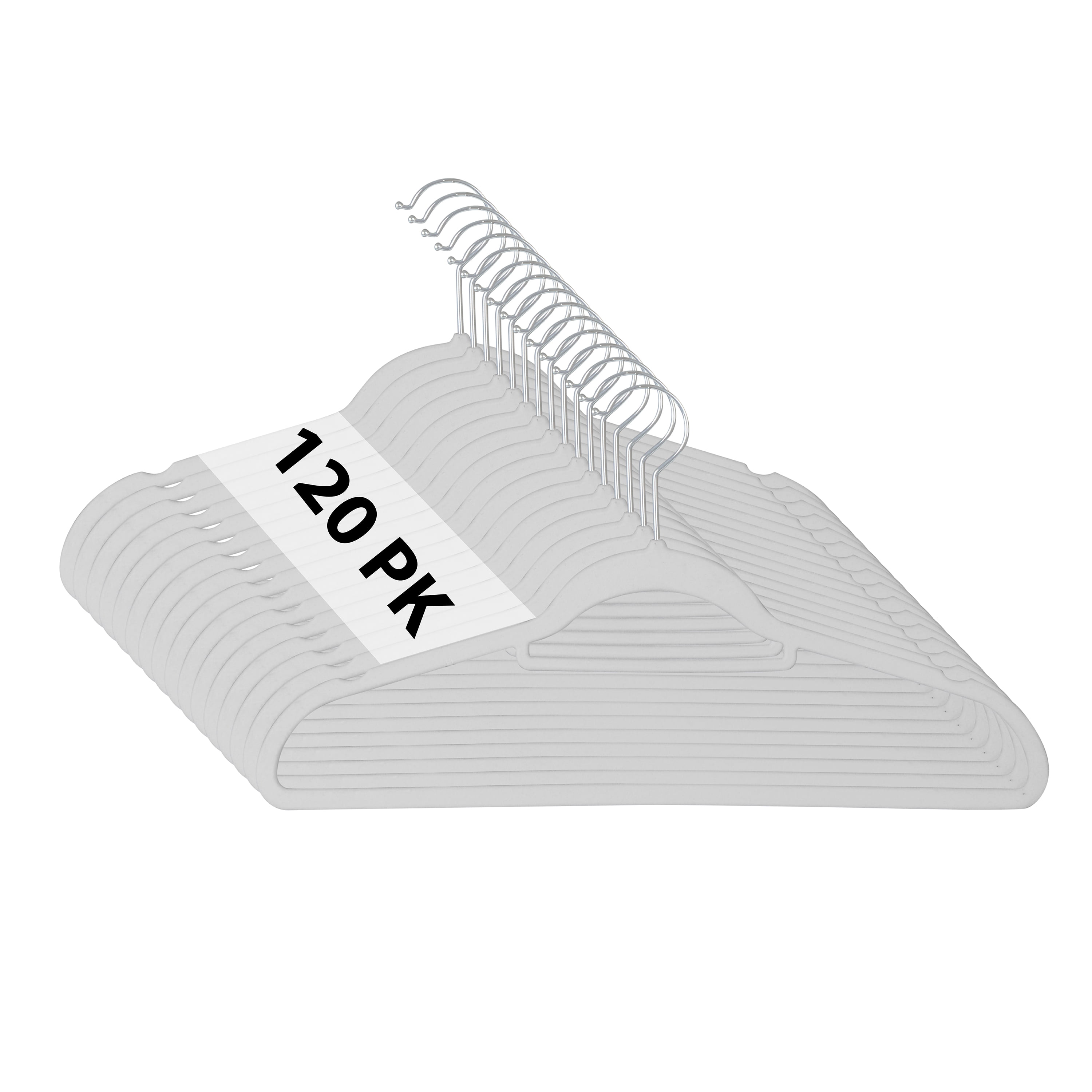 Isaac Mizrahi 120 Pack of Velvet Hangers in White