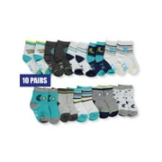 Isaac Mizrahi Baby Boys' 10-Pack Ankle Socks - gray multi, 12 - 24 months