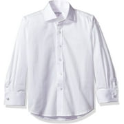 Isaac Mizrahi Big Boy's French Cuff Cotton Shirt, White, 10