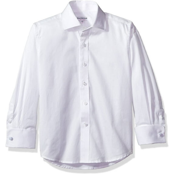Isaac Mizrahi Big Boy's French Cuff Cotton Shirt, White, 18-20