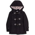 thumbnail image 1 of Isaac Mizrahi Boy's CT1004 2-20 Solid Wool Toggle Coat with Removble Hood - Black - 2, 1 of 2