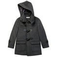 thumbnail image 1 of Isaac Mizrahi Boy's CT1004 Solid Wool Toggle Coat with Removble Hood - Charcoal - 2, 1 of 3