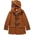 thumbnail image 1 of Isaac Mizrahi Boy's CT1004 Solid Wool Toggle Coat with Removble Hood - Tan - 14, 1 of 3