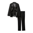 thumbnail image 1 of Isaac Mizrahi Boy's 3-Piece Jacket Vest Trousers Satin Shawl Collar Formal Tuxedo Suit Set, 1 of 1