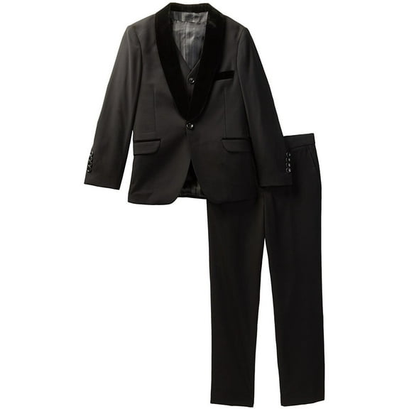Isaac Mizrahi Boy's 3 Piece Velvet Shawl Collar Formal Tuxedo Suit Set