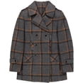 thumbnail image 1 of Isaac Mizrahi Boys CT1018 Multi Plaid Color Double Breasted Pea Coat - Charcoal - 18, 1 of 1