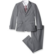 Isaac Mizrahi Boys Five Piece Solid Suit Set Ensemble, Gray, 16