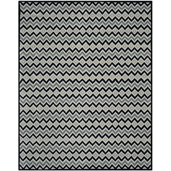 Grey/Black Geometric Area Rug, 5' x 8'