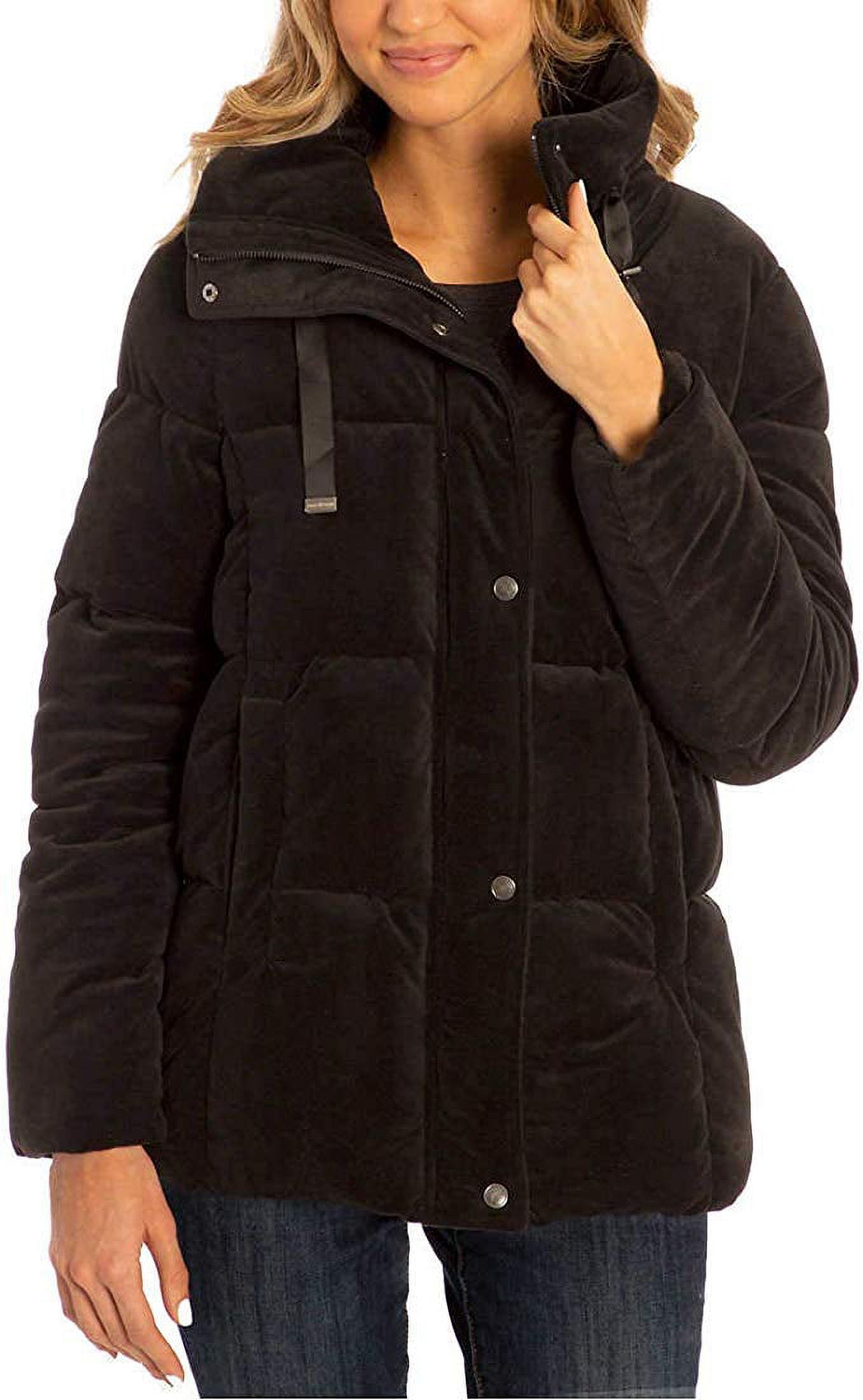 Isaac Mizrahi Ladies Velvet Puffer Jacket Black Small Walmart