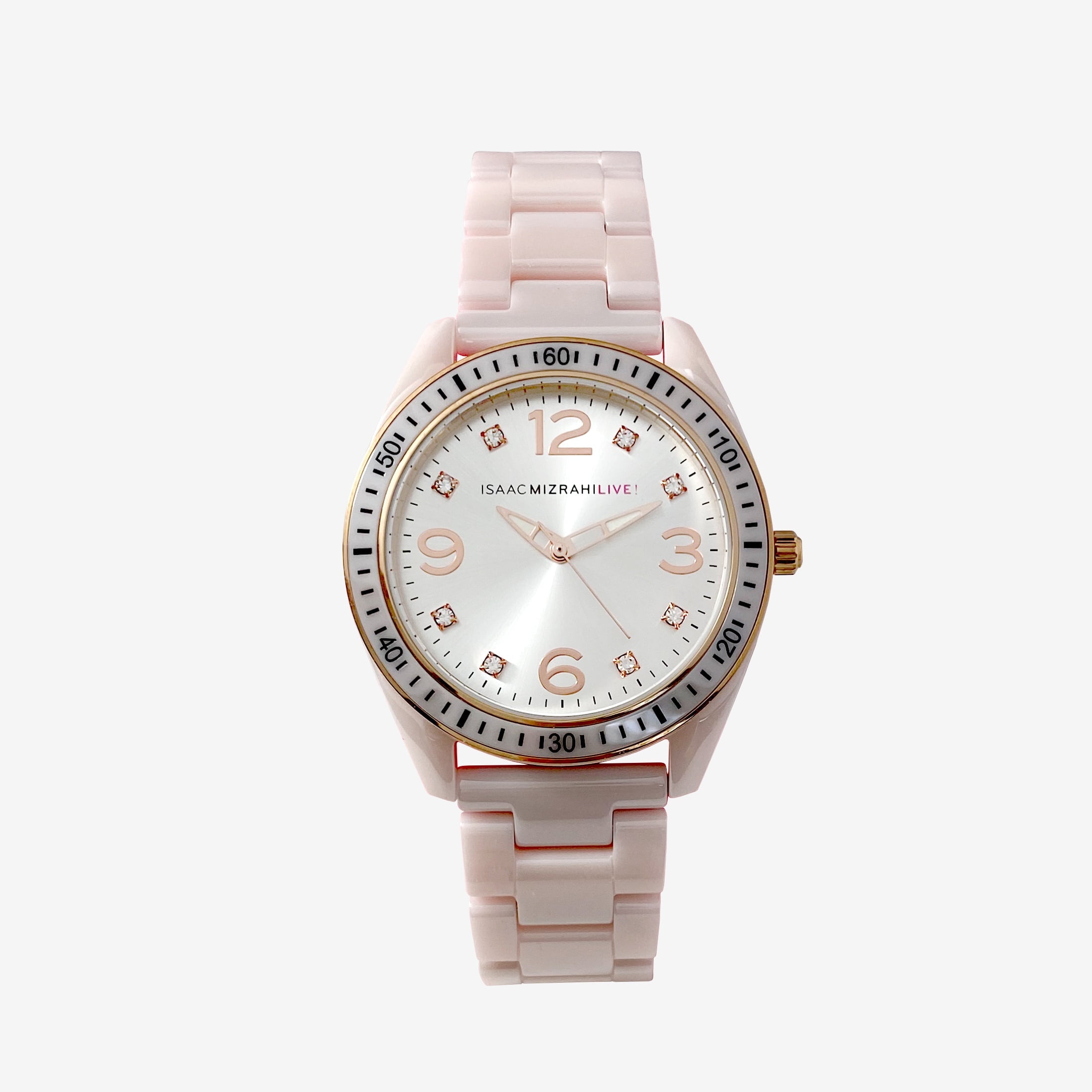 Isaac Mizrahi Live! Women's Analog Watch with Round Case, Rubber