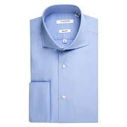 ISAAC MIZRAHI Men's Slim Fit Spread Collar French Cuff Cotton Solid Dress Shirt - Colors