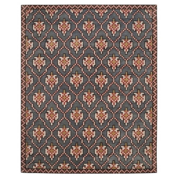 Isaac Mizrahi Navy/Rust Geometric Rug