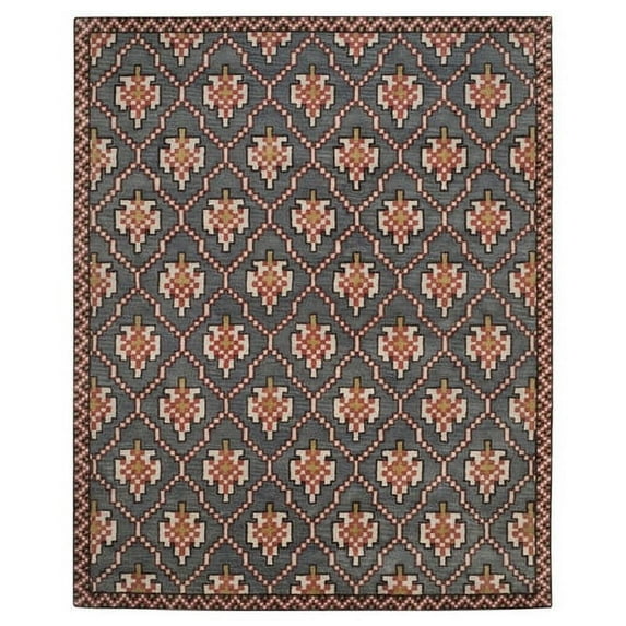 Isaac Mizrahi Navy/Rust Geometric Rug