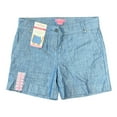 thumbnail image 1 of Isaac Mizrahi Women's Stretch 5" Inseam Tailored Cotton Trouser Short (Indigo Chambray, 14), 1 of 2