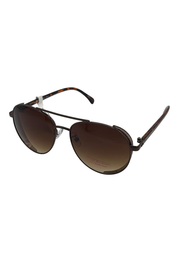 Womens Brown Metal Aviator Sunglass, IM31257 BR