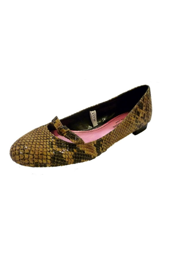 Womens Leather Snakeprint Flats Dress Shoes 6