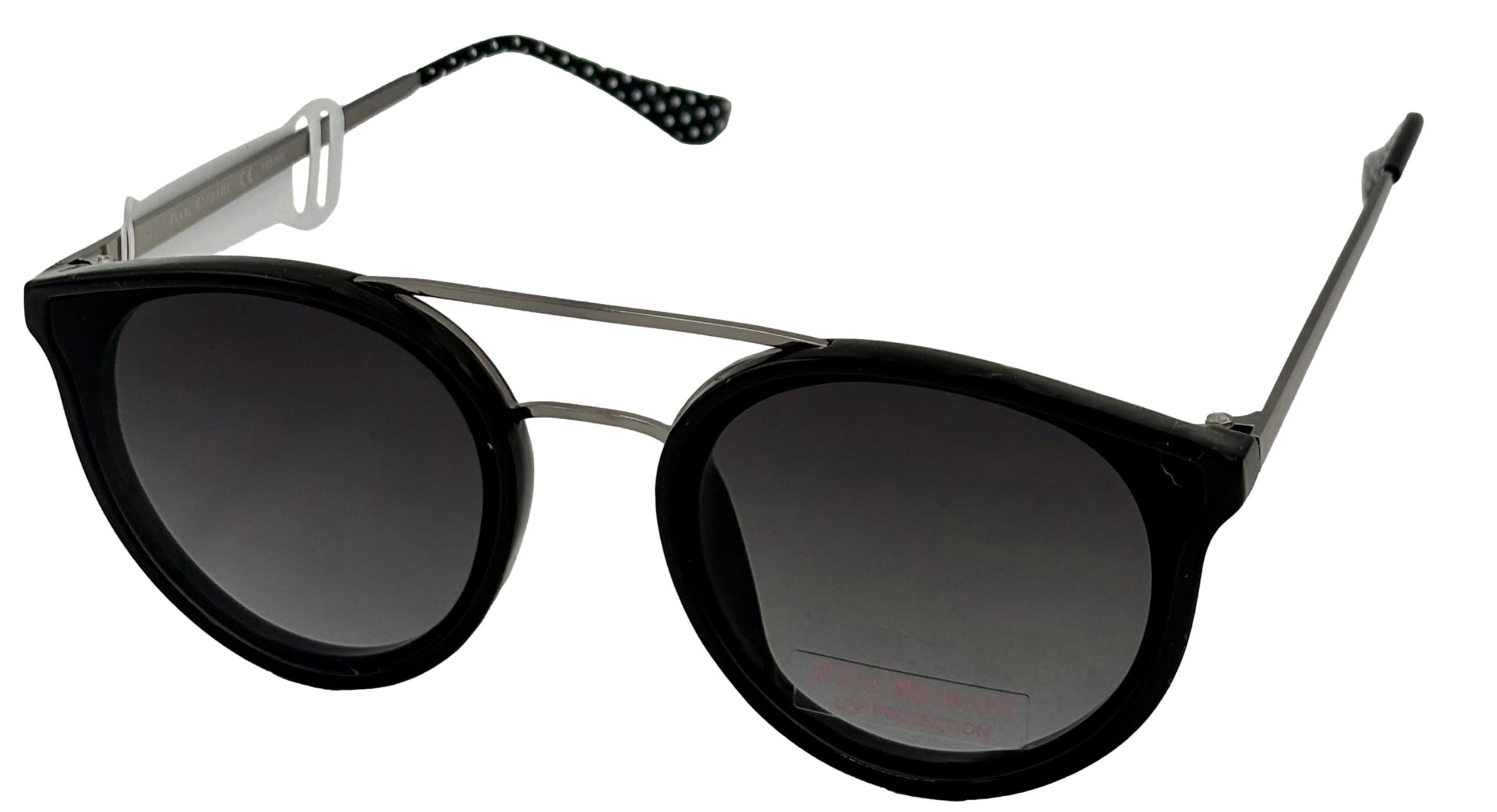 Isaac Mizrahi Womens Round Black Plastic Sunglass. IM31261 BK