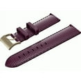 thumbnail image 1 of Isaac Mizrahi Y8Q09AA Smart Watch Band - Vivid Plum Lizard Leather Strap with Gold Buckle, 1 of 2