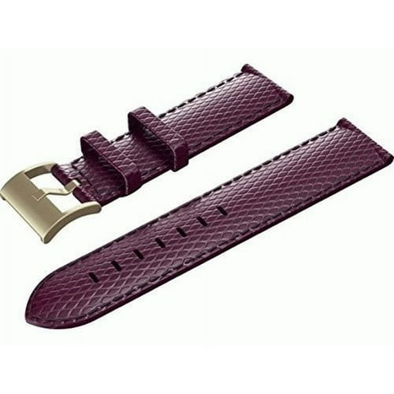 Isaac Mizrahi Y8Q09AA Smart Watch Band - Vivid Plum Lizard Leather Strap with Gold Buckle