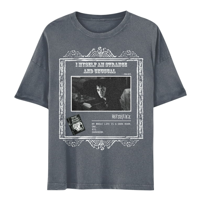 Beetlejuice Adult Unisex Black Front Back Strange T-shirt Beetlejuice Adult Unisex Black Front Back Strange T-shirt