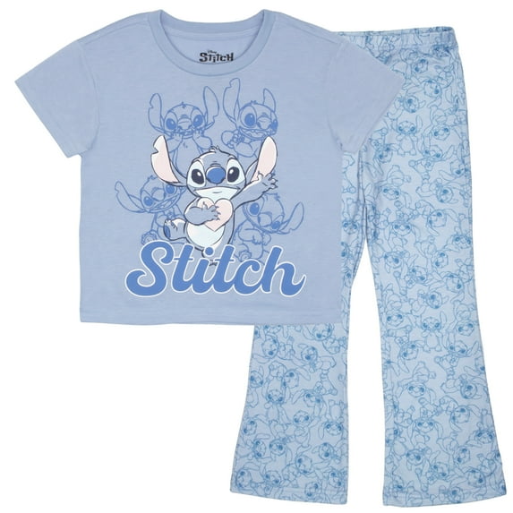 Disney Lilo & Stitch Girls 2-Piece Set - Stitch Graphic Print T-Shirt and Flared Leggings Outfit for Kids (Sizes 7-14)