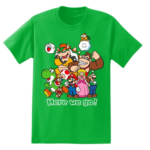 Isaac Morris Limited Super Mario Mega Group Mens and Womens Short Sleeve T-Shirt (Green, S-XXL)
