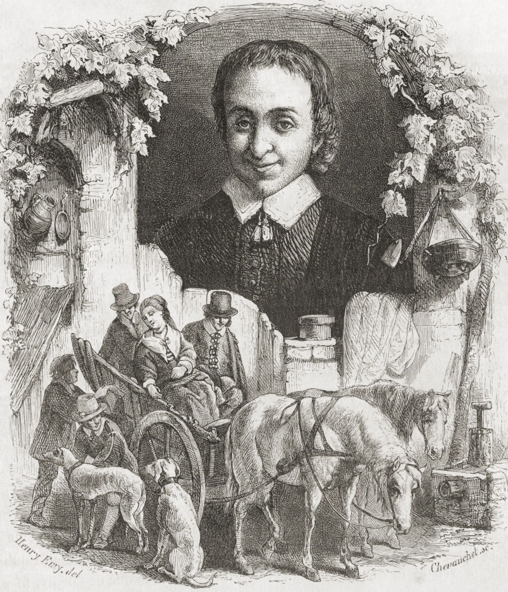 Isaac Van Ostade 1621 - 1649 Dutch Genre And Landscape Artist From Histoire Des Peintres De Toutes Les Coles Cole Hollandaise Published 1863 Canvas Art - Ken Welsh Design Pics (13 x 15)