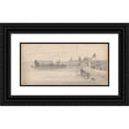 thumbnail image 1 of Isaac Weld 18x11 Black Ornate Wood Framed Double Matted Museum Art Print Titled - Village on a Lake (ca. 1817), 1 of 5