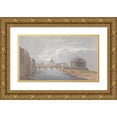thumbnail image 1 of Isaac Weld 18x12 Gold Ornate Wood Frame and Double Matted Museum Art Print Titled - On the Tiber- Castle of St. Angelo (1818), 1 of 4