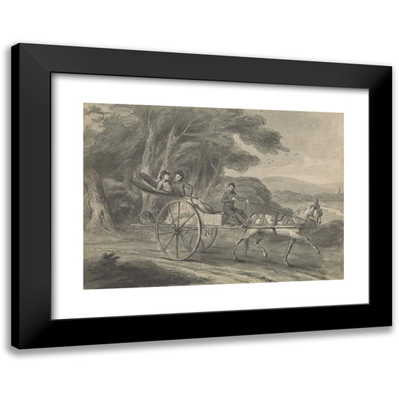 Isaac Weld 18x14 Black Modern Framed Museum Art Print Titled - Canadian Calash or Marche-Donc (Between 1795 and 1797)