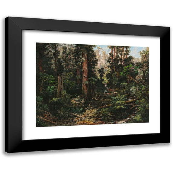 Isaac Whitehead 14x11 Black Modern Framed Museum Art Print Titled - In the Sassafras Valley, Victoria (1875)
