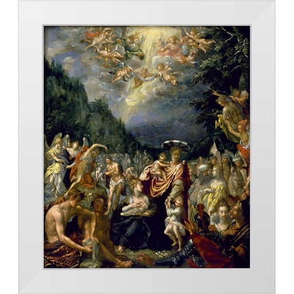 Isaacsz, Pieter 12x13 White Modern Wood Framed Museum Art Print Titled - Baptism of Christ