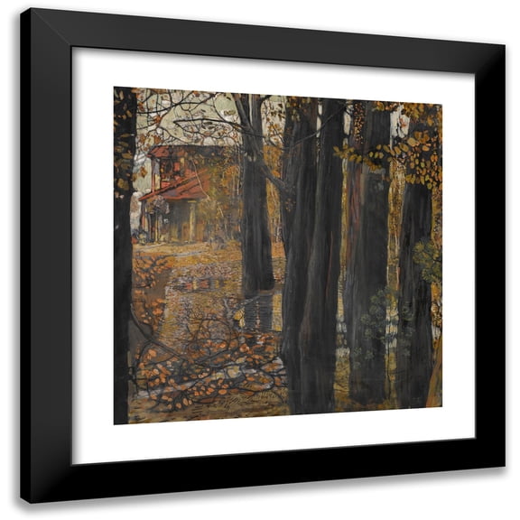 Isaak Izrailevich Brodsky 15x15 Black Modern Framed Museum Art Print Titled - Autumn Landscape