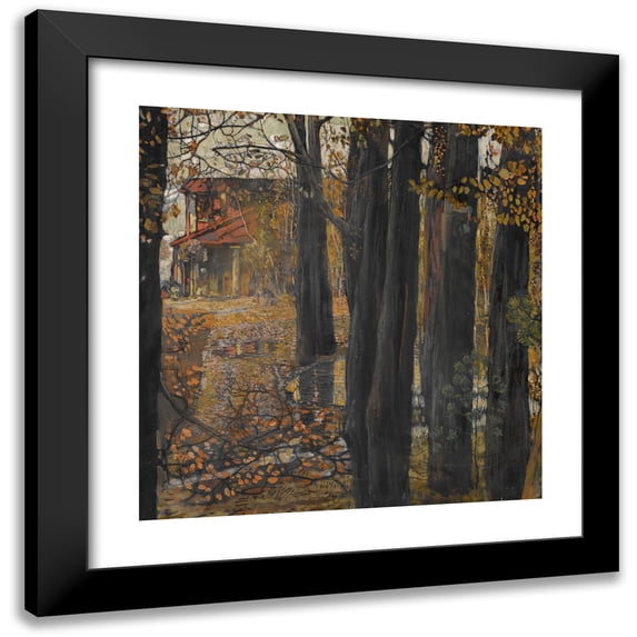 Isaak Izrailevich Brodsky 20x20 Black Modern Framed Museum Art Print Titled - Autumn Landscape
