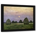 thumbnail image 1 of Isaak Levitan 31x26 Black Modern Wood Framed Wall Art Titled - Dawn/Dusk - Bundle of Hay, 1 of 6