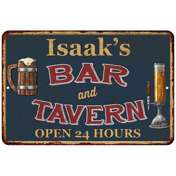 Isaak's Green Bar & Tavern Rustic Sign Decor 8x12 208120047404