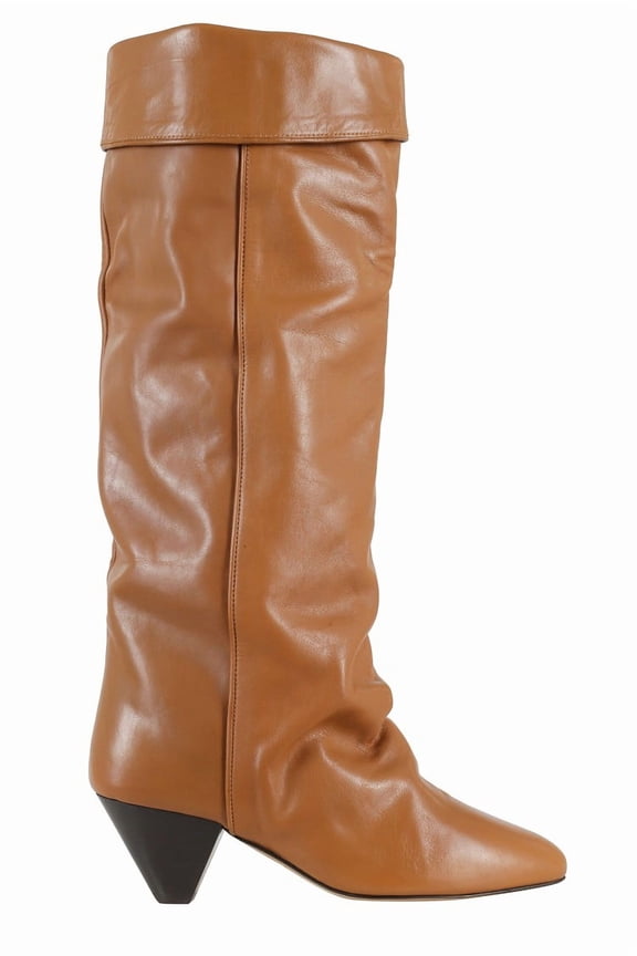 Elita Gz High Cuffed Pointed Toe Boot Brown (Women's)