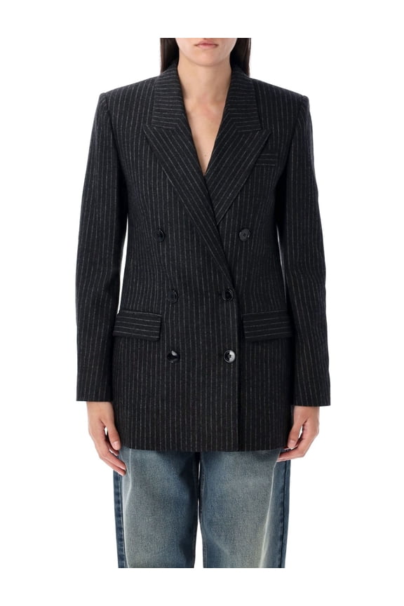 Jevima Double Breasted Padded Shoulder Blazer (Women's)
