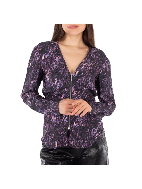 Marjorie Blouse In Dark Plum, Brand Size 36 (US Size 2)