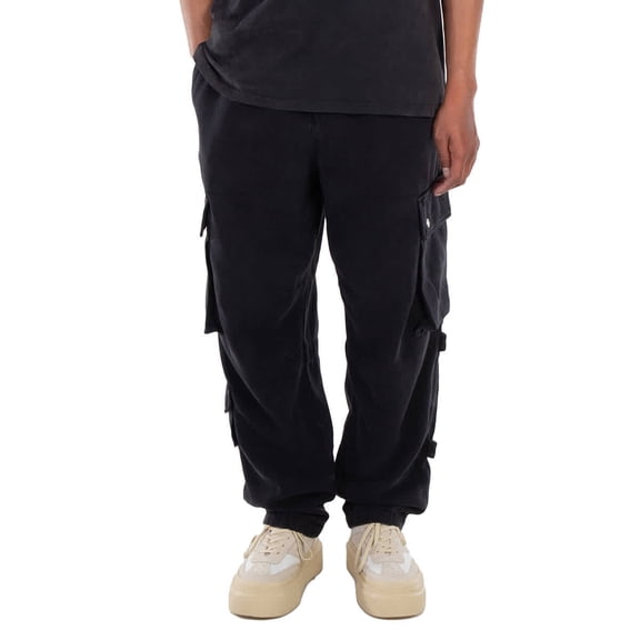 Isabel Marant Men's Black Logo-Patch Cargo Jeans, Waist Size 38"