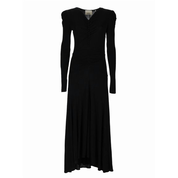 Isabel Marant Neutrals Nejima Ruched V-Neck Viscose Maxi Dress (Women's)