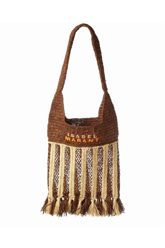 Praia Small Raffia Tote, Brown