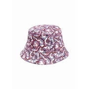 Isabel Marant Womens Haley Floral Print Logo Bucket Hat Pink