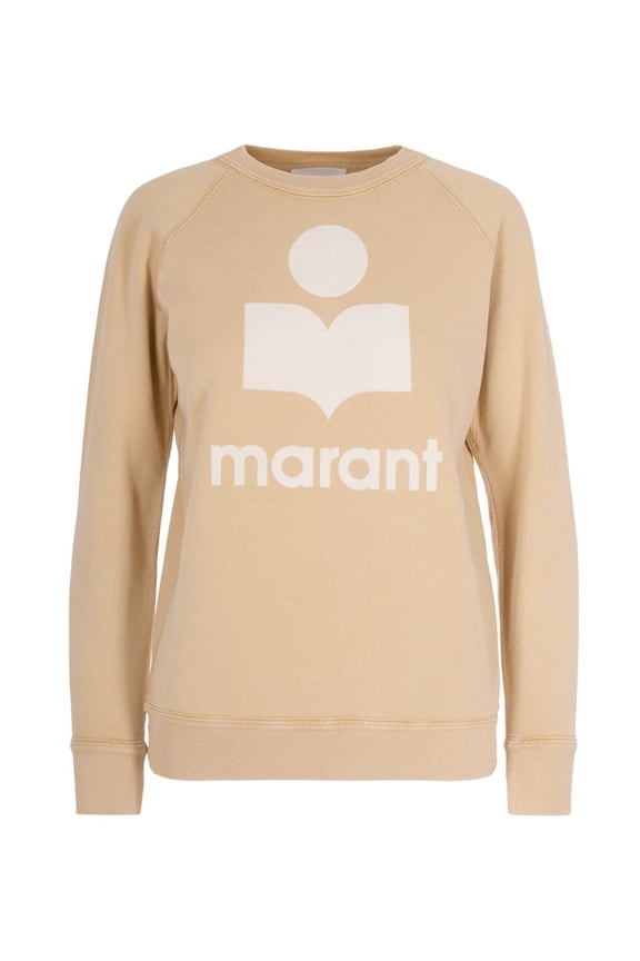 Isabel Marant Étoile Light Ochre Cotton Sweatshirt With Flocked Logo (Women's)