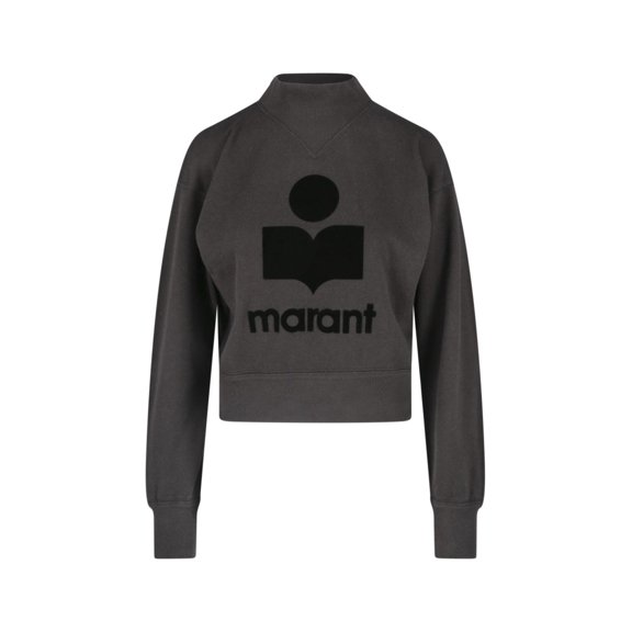 Isabel Marant toile Textured Logo Graphic Cropped Sweater (Women's)