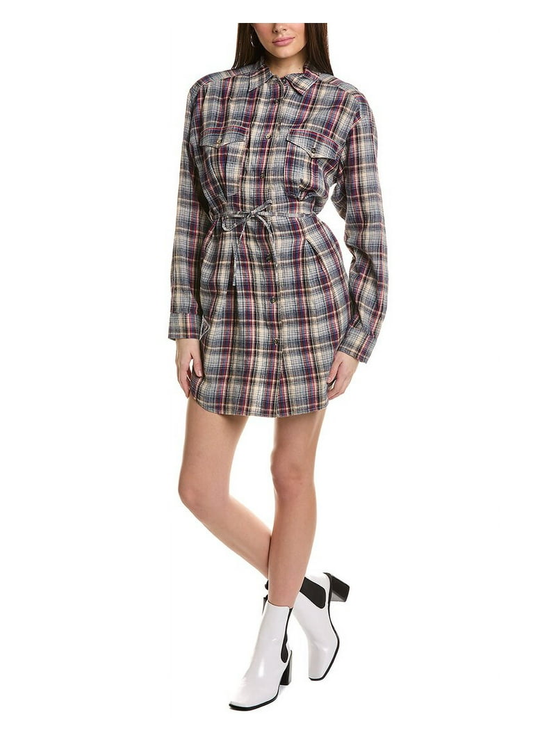 atena ‼️ISABEL MARANT ETOILE Isabel Marant womens Etoile Checked Linen-Blend Shirtdress, 38