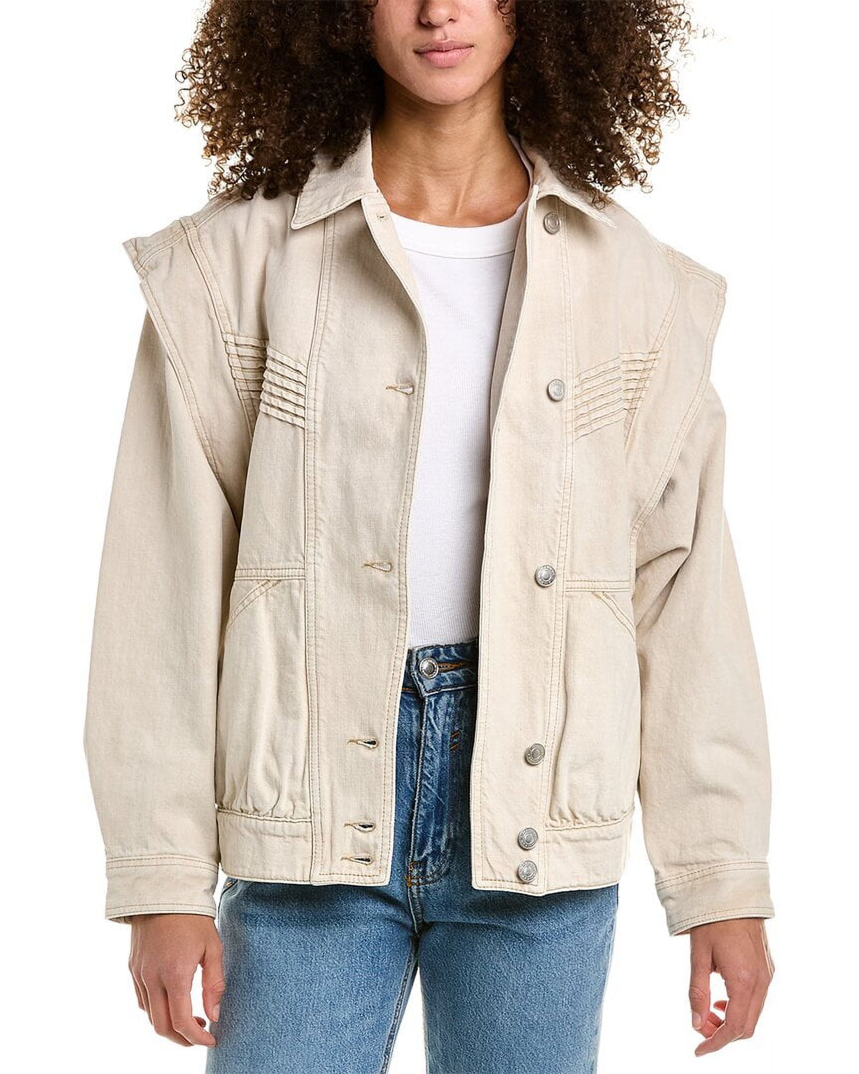 アウターその他 ISABEL MARANT Woman Waistcoat White VE0080FAB1H04I 20WH Isabel Marant womens Étoile Harmon Jacket, 40, White